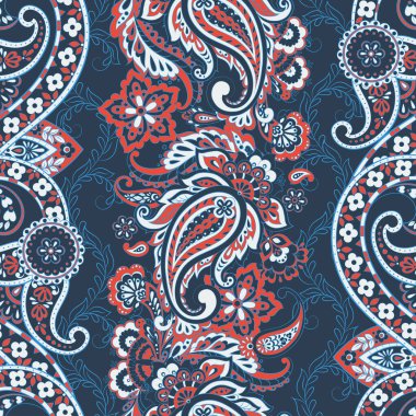 Paisley dikişsiz desen. Etnik vektör arkaplanı