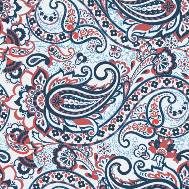 Şal desenli, desensiz bir süs. Çiçek dekoru süsleyin. Vektör illüstrasyonu