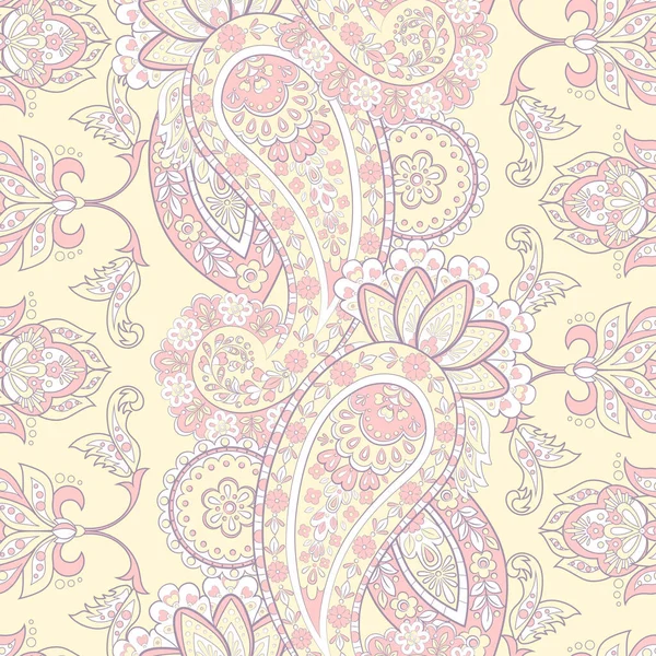 Patrón Floral Sin Costuras Paisley Fondo Indio Vintage — Archivo Imágenes Vectoriales