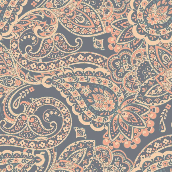 Nahtloses Paisley Muster Asiatischen Ethno Stil Florale Vektorillustration — Stockvektor