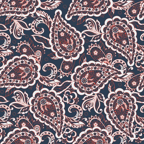 Paisley Blumen Nahtlose Muster Asiatische Blumenvektorillustration Für Textilien — Stockvektor