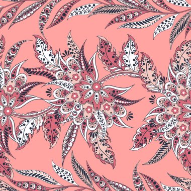 Vektör vintage çiçeksiz desen