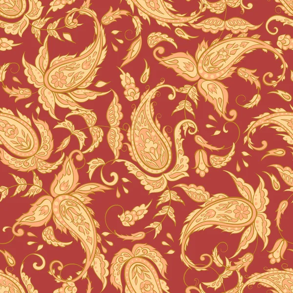 Paisley Pattern Fond Textile Asiatique Sans Couture — Image vectorielle