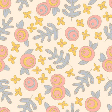 Karalama çiçekleriyle sonsuz çiçek deseni