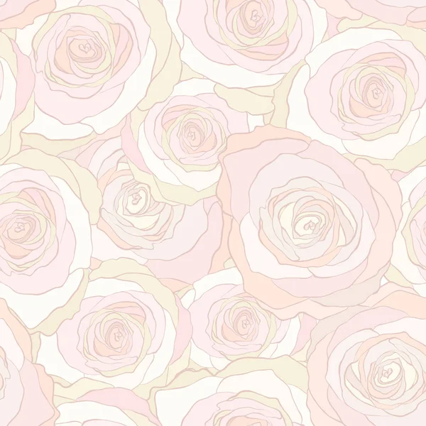 Nahtlose Musterrosen Vektor Florale Illustration Hintergrund Natur — Stockvektor