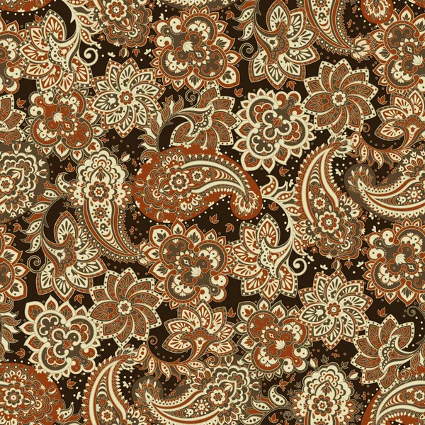 Modèle Paisley Sans Couture Illustration Vectorielle Florale — Image vectorielle