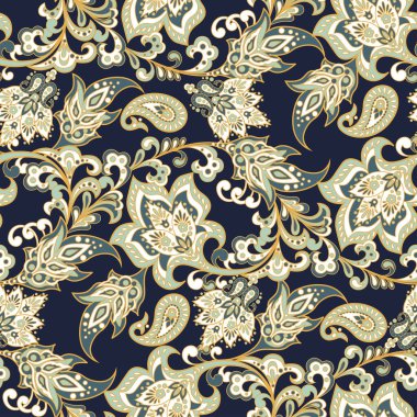 Vektör vintage çiçek dikişsiz patten