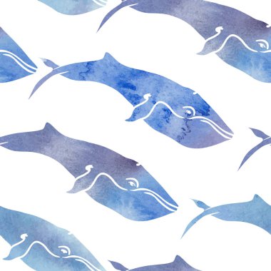 Suluboya balinaları kusursuz vektör deseni