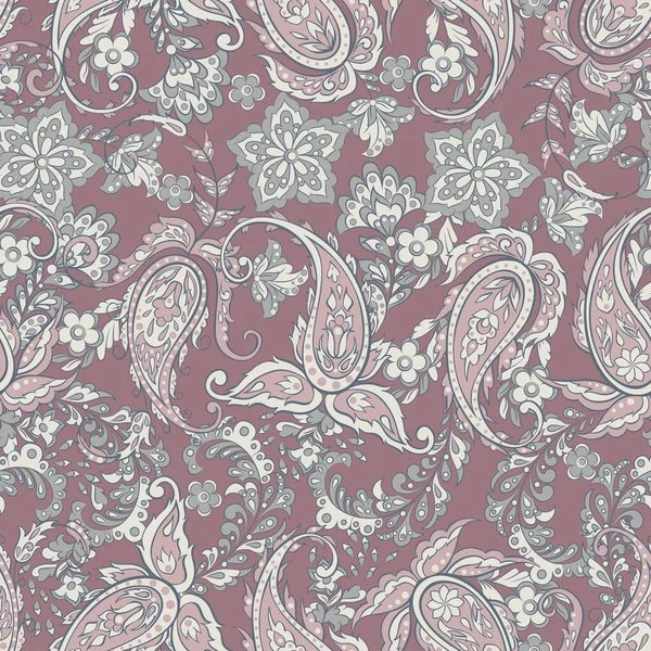 Paisley Floral Oriental Padrão Étnico Ornamento Árabe Sem Costura Motivos — Vetor de Stock