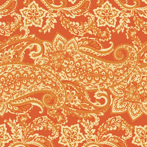 Paisley Naadloze Vector Patroon Bloemige Vintage Achtergrond — Stockvector