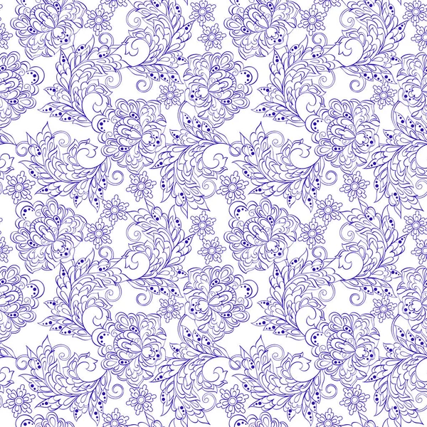 Patrón Floral Estilo Indio Batik — Vector de stock