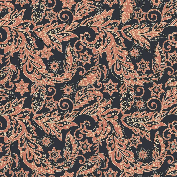 Vintage Florales Nahtloses Muster Retro Vektor Hintergrund — Stockvektor