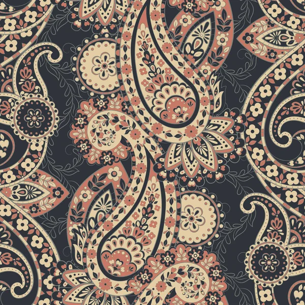 Bezproblémový Vzorec Paisley Damask Vektorové Pozadí — Stockový vektor