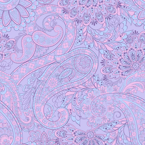 Paisley Illustration Vectorielle Florale Dans Style Damassé Fond Sans Couture — Image vectorielle