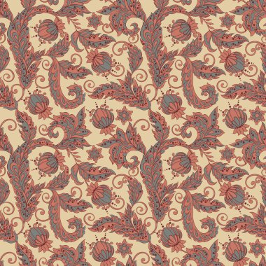 Klasik çiçek desenli.