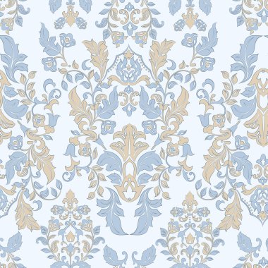 Süslü kumaş arka plan. Vektör eski duvar kâğıdı