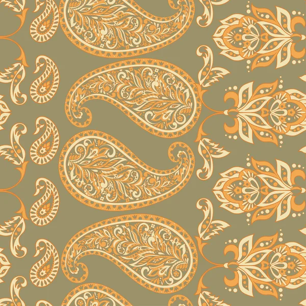 Modèle Vectoriel Sans Couture Paisley Floral — Image vectorielle