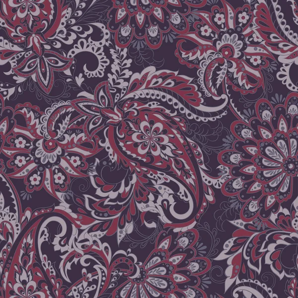 Paisley Nahtloses Muster Vintage Floralen Hintergrund — Stockvektor
