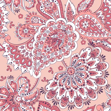 Hint tarzında çiçekli desensiz desenler. Çiçek vektör arkaplanı