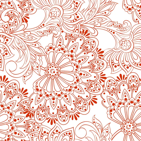 Flores Étnicas Patrón Vectores Sin Costura Fondo Vintage Floral Estilo — Vector de stock