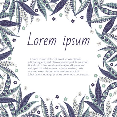 Çiçek desenli davetiye kartı.