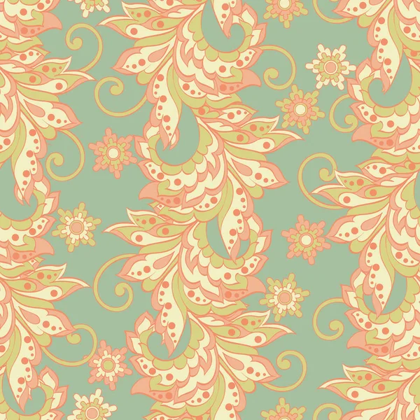Damastblüten Nahtloses Muster Florale Vektorillustration Für Textilien — Stockvektor
