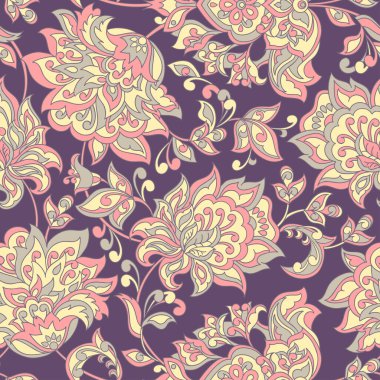 Çiçeksel vektör illüstrasyonu. etnik geçmiş