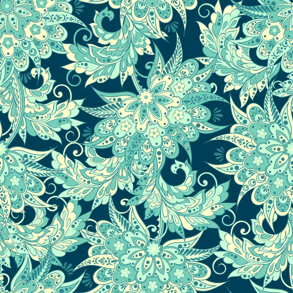 Patrón Sin Costura Floral Étnica Estilo Batik — Vector de stock