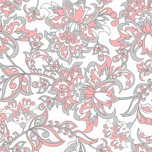 Floral Seamless Damask Φόντο Εικονογράφηση Διανύσματος — Διανυσματικό Αρχείο