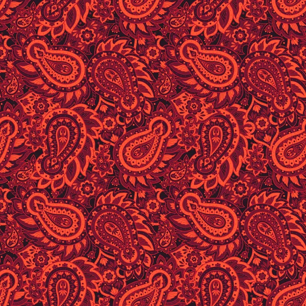 Paisley Pola Tekstil Mulus Dalam Gaya Batik Asia - Stok Vektor