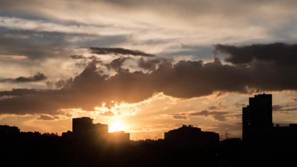 Región Moscú Rusia Timelapse Brillante Puesta Sol Nubes 3840X2160 Escala — Vídeo de stock