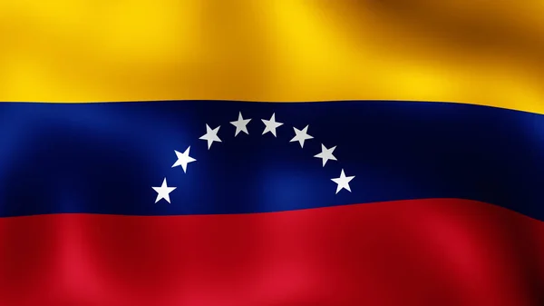 Renderelés Venezuela Zászlaja Szélben Kicsapkodott Különböző Szakaszaiban Mozgás Közelről Zászló — Stock Fotó