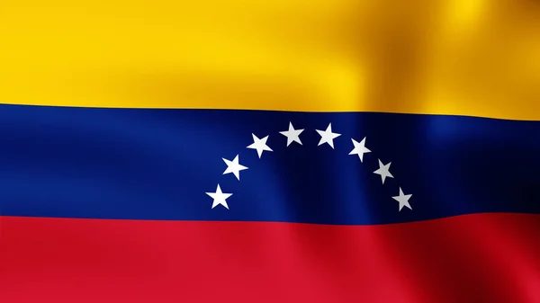 Rendering Venezuelas Flagga Fladdrande Vinden Det Olikt Arrangerar Gradvis Rörelsen — Stockfoto