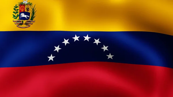 Renderização Bandeira Estado Venezuela Agitando Vento São Fases Diferentes Bandeira — Fotografia de Stock