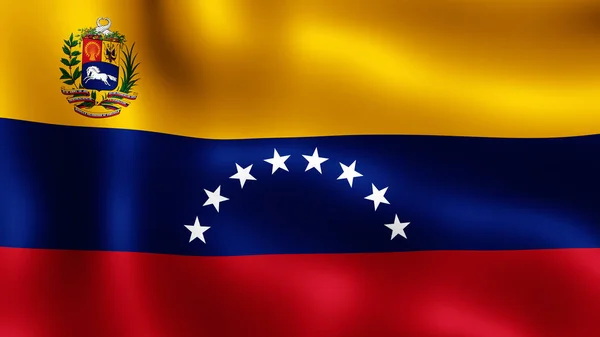 3D rendering. State flag of Venezuela, fluttering in the wind. It is different phases of the movement close-up flag in the wind.