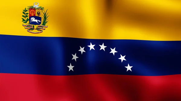 Rendering Staat Vlag Van Venezuela Fladderende Wind Het Verschillende Fasen — Stockfoto