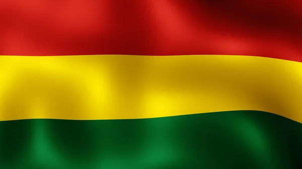 レンダリング 風に揺れるボリビアの国旗 風の中の動きクローズアップフラッグの異なるフェーズです — ストック写真