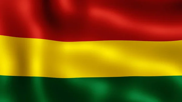 レンダリング 風に揺れるボリビアの国旗 風の中の動きクローズアップフラッグの異なるフェーズです — ストック写真