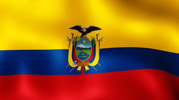 Representación Bandera Del Estado Ecuador Ondeando Viento Son Diferentes Fases —  Fotos de Stock