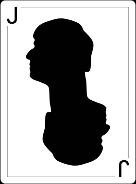 Boris Johnson 'ın profili oyun kartında. 3B işleme.