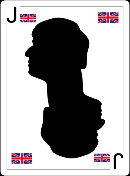 Profil Borise Johnsona Hrací Kartě Vlajkou Spojeného Království Jako Oblek — Stock fotografie