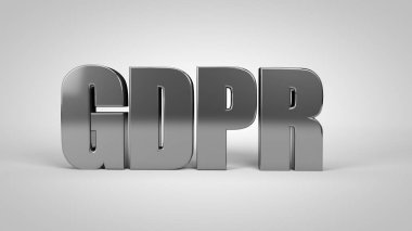 Gdpr genel veri düzenleme 3d metin 3d render