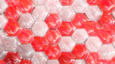 kırmızı ve beyaz sanatsal altıgenler arka plan