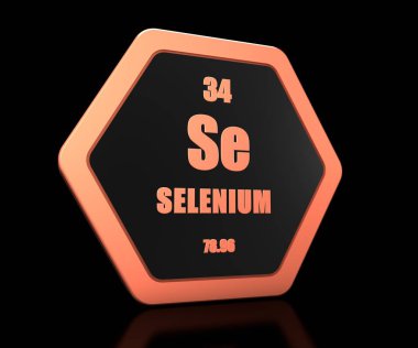 Selenyum kimyasal element periyodik tablo sembol 3d render