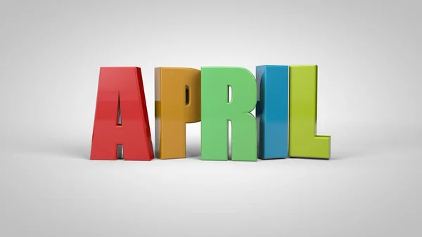 April Kalendermaand Multicolor Tekstbanner Render — Stockfoto