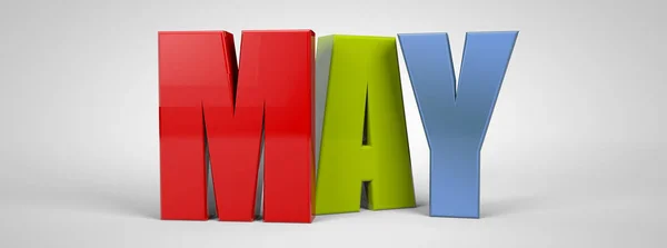 Takvim ay çok renkli metin afiş, 3d render olabilir