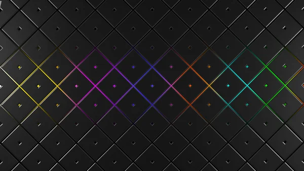 gri ve çok renkli kareler modern arka plan 3d render illüstrasyon