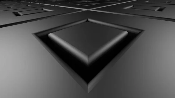 Тёмные Квадраты Металлический Фон Рендеринг — стоковое фото