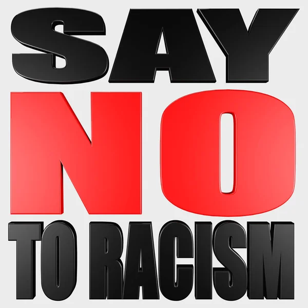 no racism red and black text 3d render