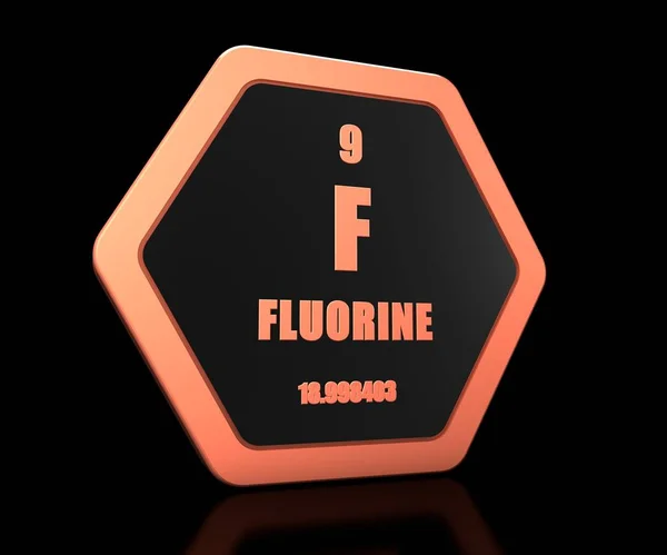 Fluor Kémiai Elem Periódusos Szimbólum — Stock Fotó